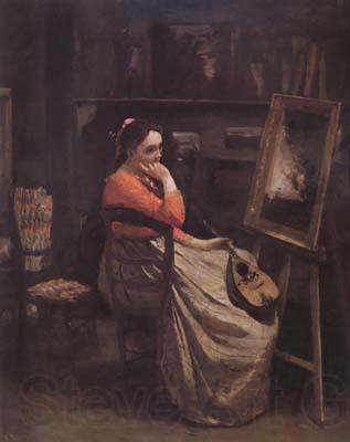 Jean Baptiste Camille  Corot L'atelier (mk11) Norge oil painting art